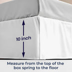 SGI Bedding 10 inch Drop Bed Skirt Queen Size - Platform Style with Secure Fit, Classic Tailored Look, Elegant Pleated Style Dust Ruffle, Split Corners, Wrinkle Resistant Microfiber - White