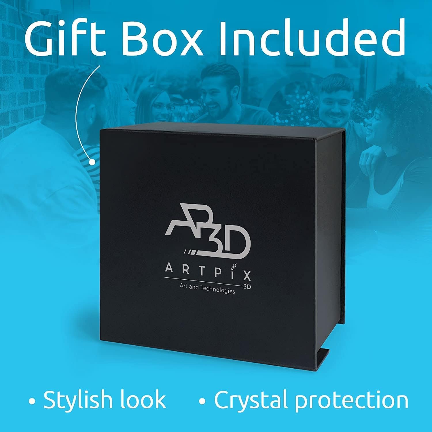 ArtPix 3D Premium Crystal Photo, Personalized Gifts for Father, Dad, Men, Husband, Grandpa, Great Customized Gift With Your Own Photo for Mom, Wife, Women, Custom Glass 3D Laser Etched Picture Frame