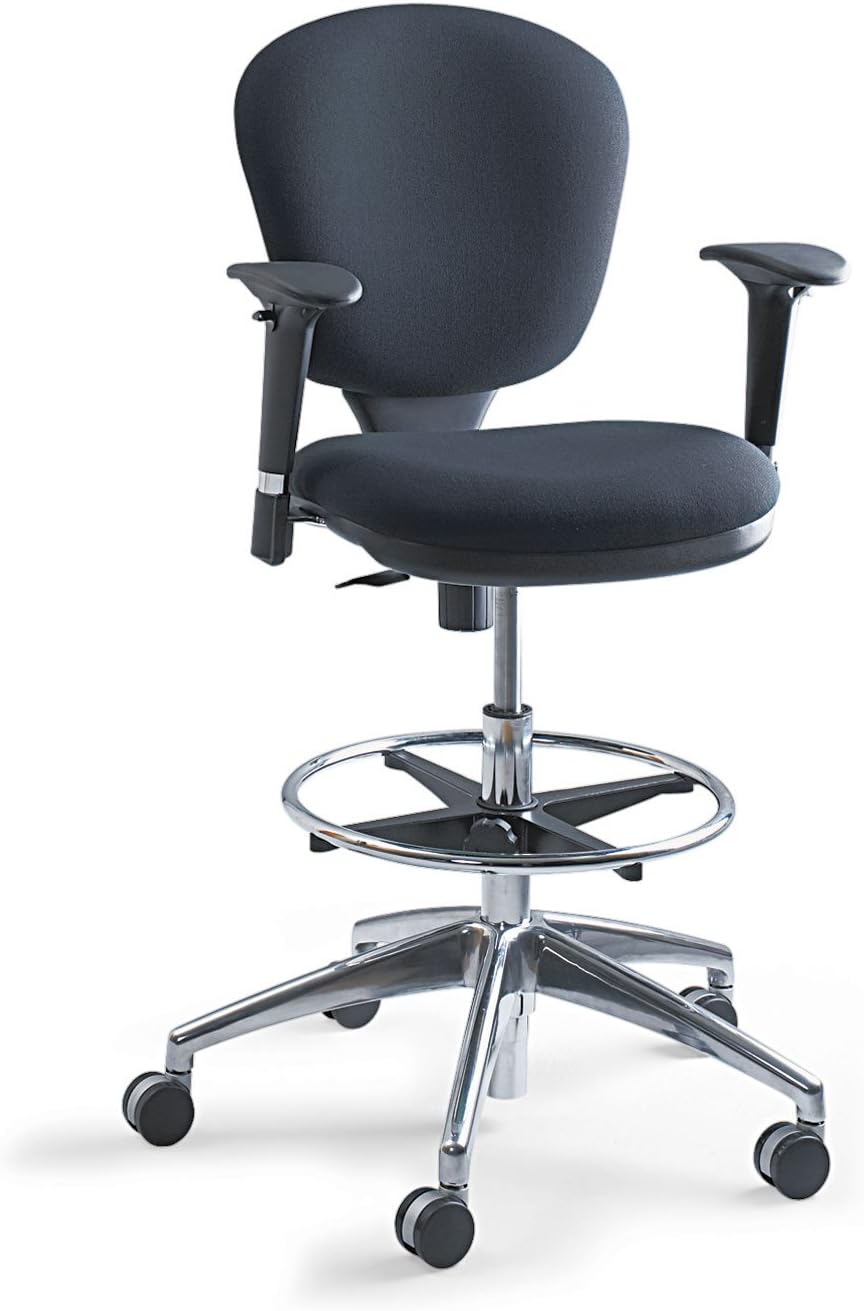 Safco Metro Ergonomic Office Chair, Extended-Height, Adjustable with Swivel Base, Padded, Black