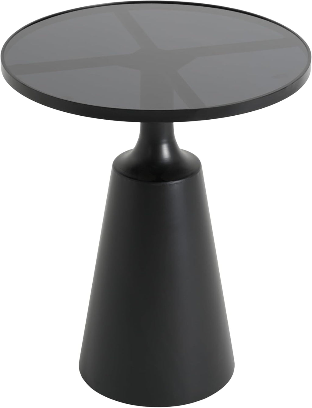 Christopher Knight Home Geary 20" Modern Round Side Table, Living Room End Table with Iron Frame and Tempered Glass Top, Contemporary Indoor Accent Table for Bedroom Office, Metal Coffee Table, Black
