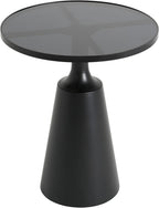 Christopher Knight Home Geary 20" Modern Round Side Table, Living Room End Table with Iron Frame and Tempered Glass Top, Contemporary Indoor Accent Table for Bedroom Office, Metal Coffee Table, Black
