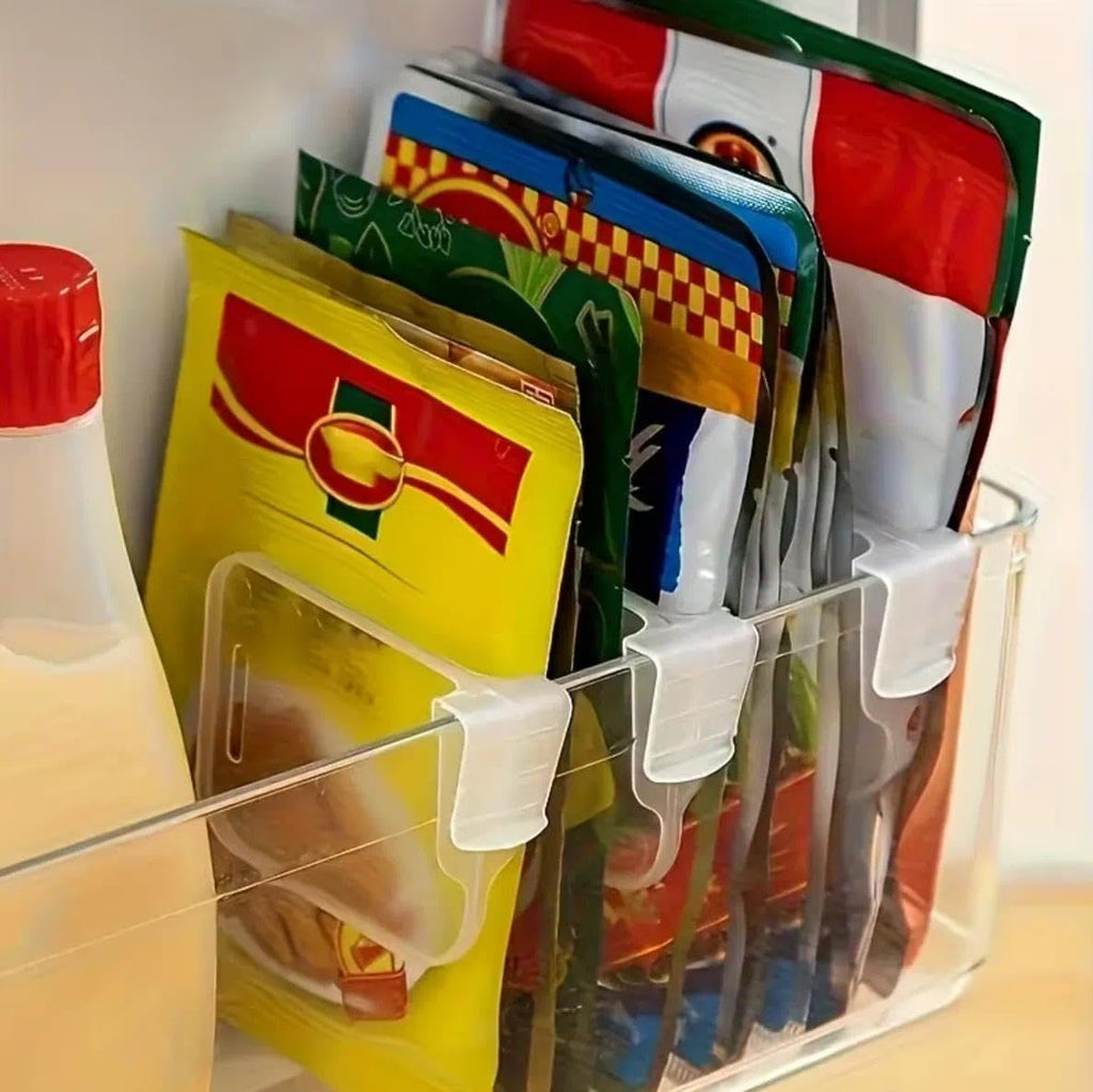 10 Pcs Thick Adjustable Transparent Refrigerator Side Door Organizers, Multifunctional Storage Space Saver Bins