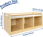 Montessori Shelf with Activity Top and Mirror, Birch Plywood Toy Storage Cabinet, Wooden Toddler Tummy Time Furniture for Home, Daycare Cubbies, Preschool, Playroom, Nursery, Kindergarten