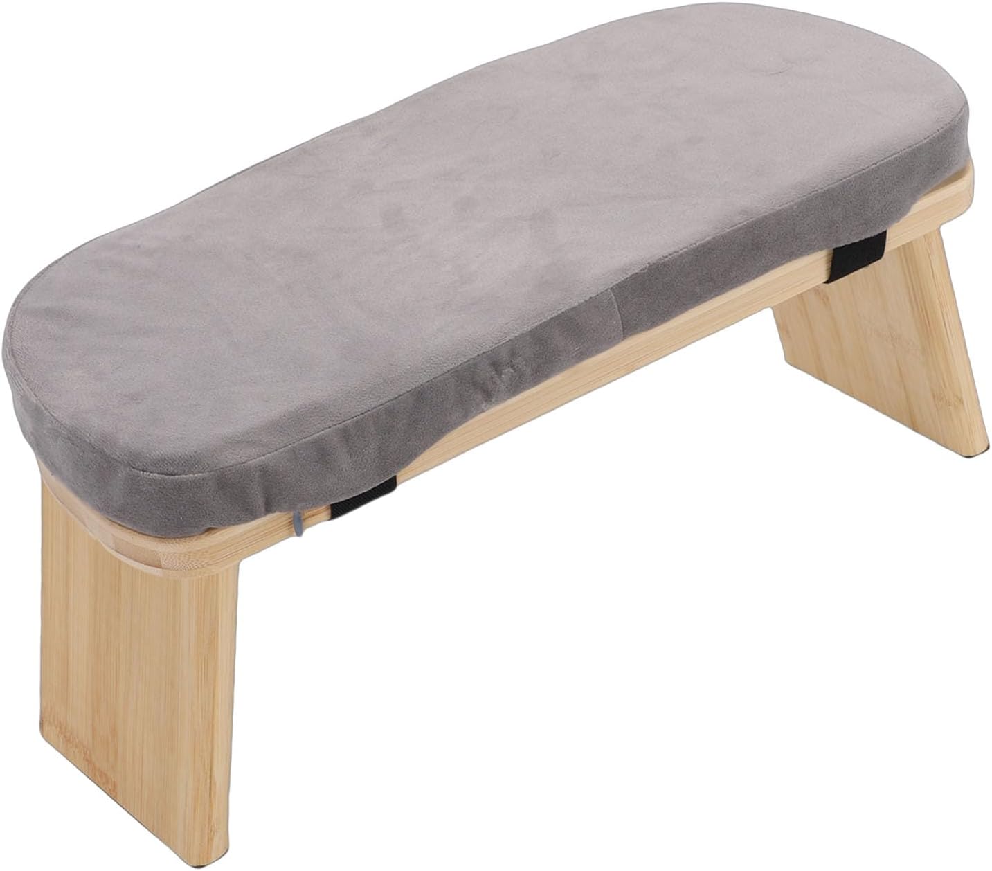 Kadimendium Meditation Bench Wooden Comfortable Folding Kneeling Stool for Relaxation Zen Practices Grey 1 Unit