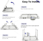 Byliable Folding Table 4 Foot Portable Heavy Duty Plastic Fold-in-Half Utility Table Small Indoor Outdoor Adjustable Height Folding with Carrying Handle, Camping and Party,White