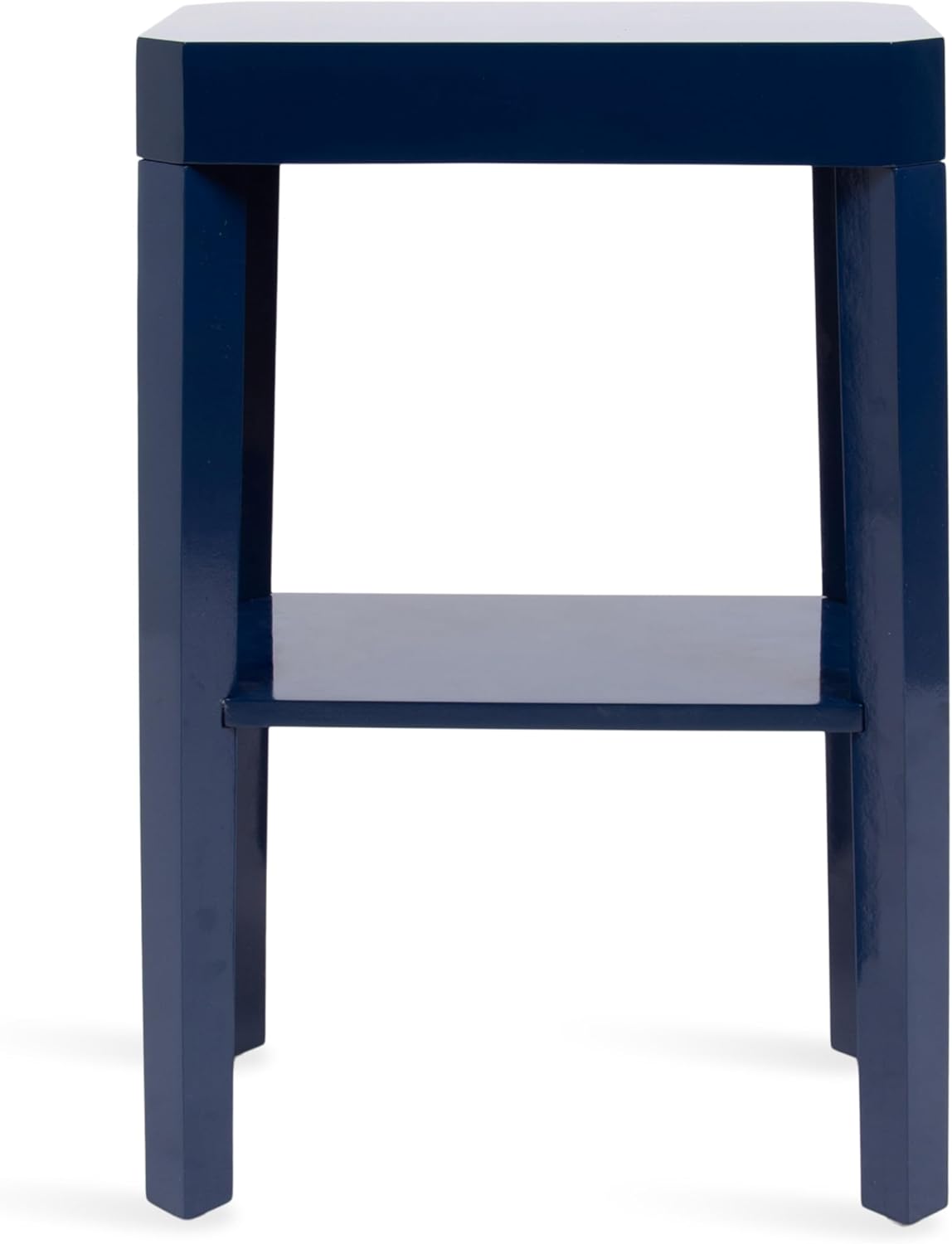 Kate and Laurel Talcott Modern Rectangle Wooden Side Table, 16 x 10 x 25, Navy Blue, Transitional Decorative Two-Tier End Table for Use as a Bedroom Nightstand or Living Room Accent