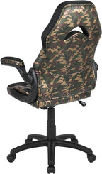 Flash Furniture X10 Gaming Chair Racing Office Ergonomic Computer PC Adjustable Swivel Chair with Flip-up Arms, Camouflage/Black LeatherSoft