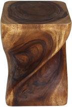 Haussmann Valeris Solid Square Twisted End Table 14 in SQ x 20 in H Walnut