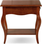 HomeStock Side Table with Drawer & Shelf, French Country Style Accent Table