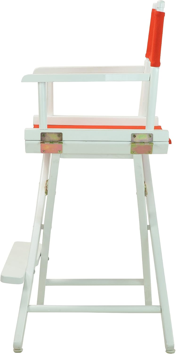 Casual Home 24" Director's Chair White Frame with Red Canvas, Counter Height