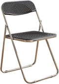 2 Pack Black Folding Chair Indoor Outdoor Portable Stackable Seat with Steel Frame for Office Wedding Picnic Kitchen Dining(Capacity 200 pounds)