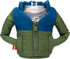 Puffin - The Puffy Jacket - Insulated 12 oz Can Cooler I Beer Bottle & Soda Can Insulator, Keep Drinks and Beverages Cold (Olive Green & Sailor Blue V25)