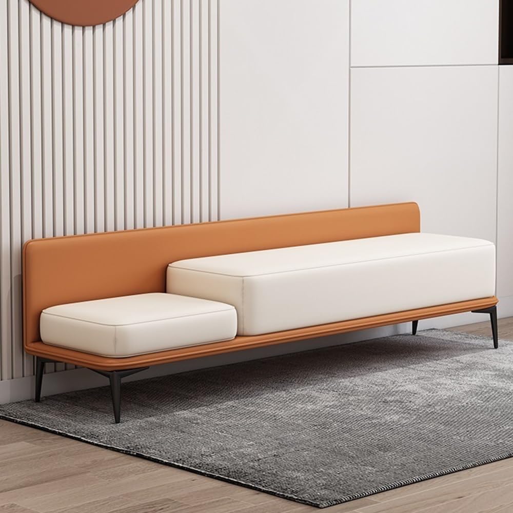 Modern Bed End Stool Simple Modern Bedside Bench Bedroom Creative Entrance Shoe Long Sofa Entryway(Brown)
