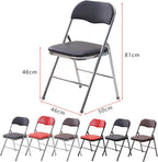 Folding Chair 1Pack- Waterproof Soft Seats,eavy-Duty Metal Frame,Sturdy and Suitable for Indoor Outdoor Activities,Stackable(Black,Electroplating)