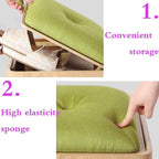 Footstool, Change Shoe Bench Pouffes and Footstools Multifunction Square Toy Storage Stool Large Capacity Strong Bearing, 4 Colors,Grey-40X40X33CM