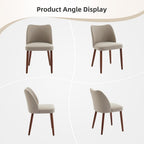 GarveeHome Wooden Dining Chairs Set of 4, Upholstered Mid Century Dining Chairs with Thick Seat Cushion and Curved Back for Dining/Kitchen/Living Room, Camel