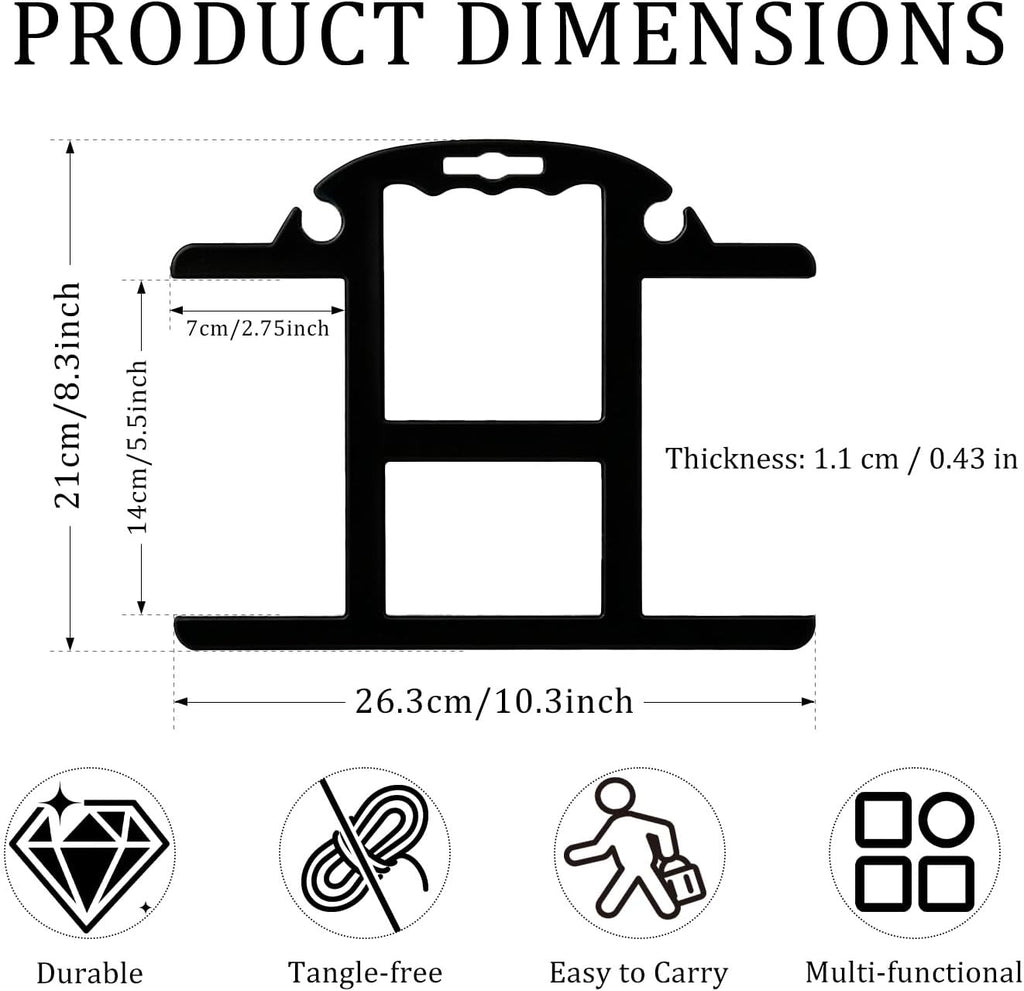 Extension Cord Holder Heavy Duty 1 Pcs, Christmas Light Storage Reels with Carrying Handle, ABS Durable H-shape Storage for Cable Management and Hose Storage, Black