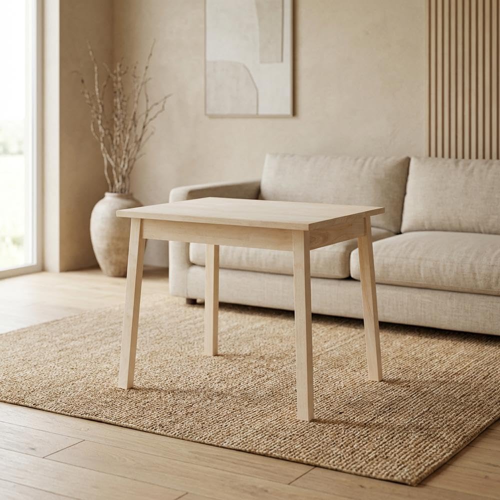 Furnifact Unfinished Child's Table, Wooden Craft, Ideal for playroom or Bedroom, Durable, Simple Design, Easy to Wipe Clean with Soft Cloth