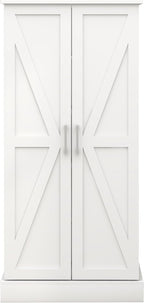 50" LED Kitchen Pantry Storage Cabinet Food Cabinet Freestanding Buffet Cupboards Sideboard with 2 Doors with Racks and Shelves for Small Space in Kitchen, Living Room and Dinning Room