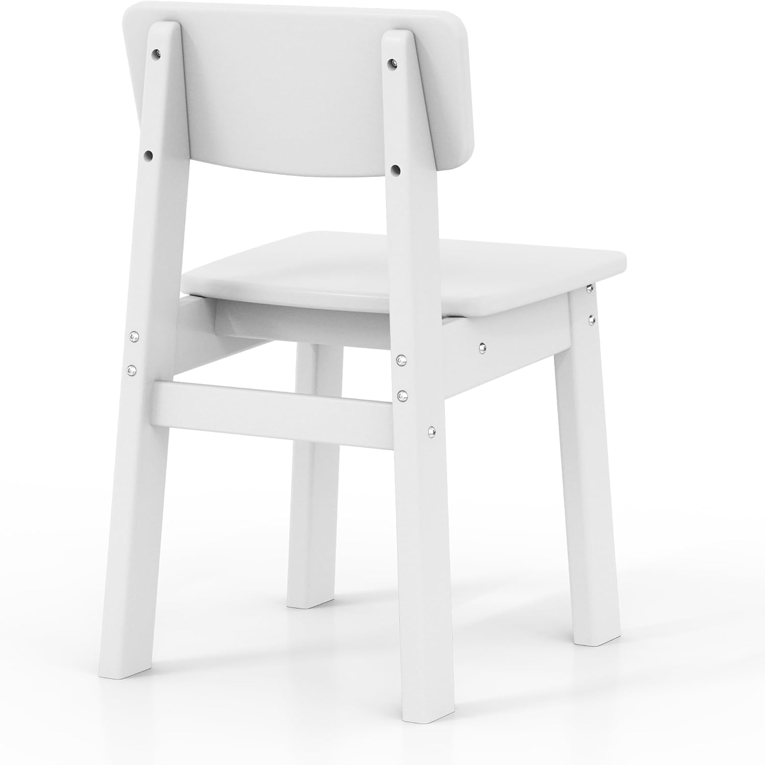 WestinTrends Tiny Terraces Outdoor HDPE Kids Modern Plastic Toddler Dining Chairs (Set of Two), White