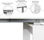 Extendable Dining Table, Transformer Console Table for 1-12 People, Folding Space Saving Dining Room Table for Homes, Apartments, Marble White