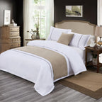 Cotton Linen Bed Runner for Bedroom Hotel Guest Room, Solid Color Bed Scarf for King Queen Full Twin Beds, 5 Sizes & 5 Colors-Khaki||50x210cm