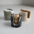 Natural Travertine Sponge Holder for Kitchen Sink, Drying Rack, Compact Sink Caddy Organizer - Nero Portoro Marble