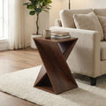 Modern One-of-a-Kind Twisted End Table, Farmhouse Side Table, Farmhouse, Living Room, Bedroom Accent Table, Contemporary Architectural Designed - Walnut