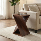 Modern One-of-a-Kind Twisted End Table, Farmhouse Side Table, Farmhouse, Living Room, Bedroom Accent Table, Contemporary Architectural Designed - Walnut