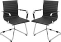 Okeysen Conference Room Chairs Set of 2, Waiting Room Office Guest Chairs, Reception Chairs with Mid Back & Sled Base
