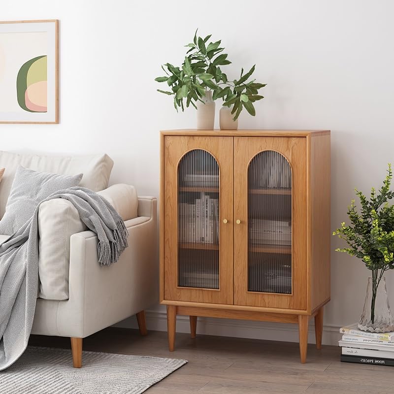 Entryway Cabinet Chinese Style Sideboard Solid Wood Buffet Cabinet Coffee Bar Cabinet is Suitable for Living Room, Dining Room and Entrance Hall Sideboard Storage Cabinet(A)