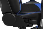Professional Blue Gaming Chair - Leather Gaming Chair with Adjustable Height and Headrest Support