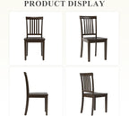 Farmhouse Dining Chairs Set of 6 – Solid Wood Rustic Kitchen Chairs with Spindle High Backrest and 17.3-Inch Wide Seat, French Country Style for Dining Room
