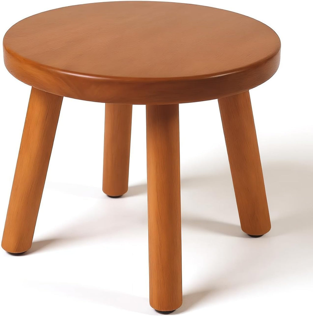 Solid Wood Step Stool for Kids & Adults - Multi-Use Toddler Wooden Stool for Bathroom, Playroom, Living Room,Sturdy 4-Leg Design with Non-Slip Pads,Easy Clean Surface,Easy Assembly