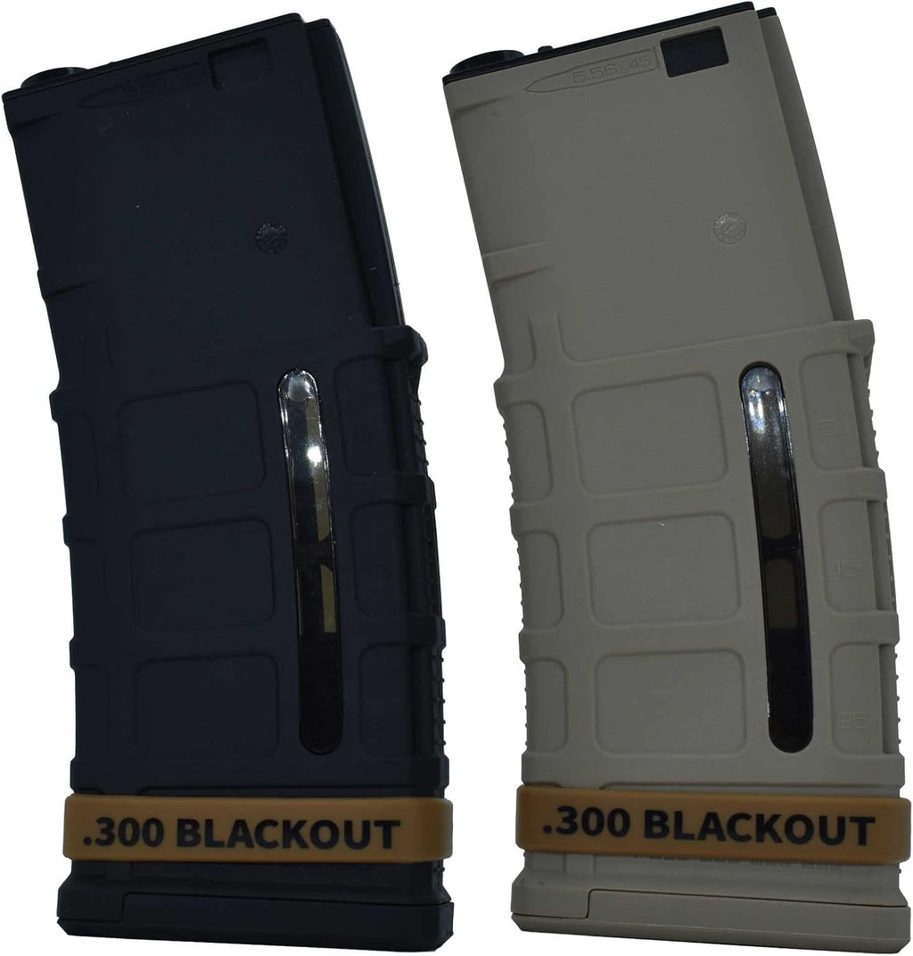 24 Pack Miaozhun .300 Blackout Magazine Marking Bands 300 BLK Magazine Caliber Identification(Coyote Brown-Black)