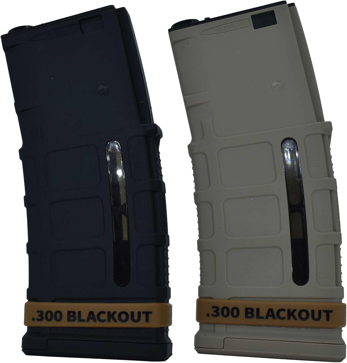 24 Pack Miaozhun .300 Blackout Magazine Marking Bands 300 BLK Magazine Caliber Identification(Coyote Brown-Black)