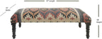LR Home Upholstered Bench for Bedroom End of Bed |Southwestern Vintage Ottoman Bench with Cushion for Dining, Living Room, Entryway, Window, Outdoor | 47" W X 16" D X 18" H | Red/Ivory/Multicolor