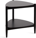 Kate and Laurel Knowlton Modern Tiered Triangle Side Table, 24 x 24 x 24, Black, Transitional Two-Tier Triangular Living Room End Table with Storage for Use as Indoor Plant Stand