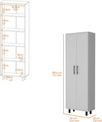Spacious White Tall Pantry Cabinet with 5 Shelves - Kitchen Cupboard Organizer Storage