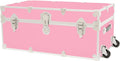 Rhino Trunk & Case Classic Camp & College Trunk with Wheels. 30"x17"x13", 1500+ lbs Capacity - Many Colors, Soft-Close Lid. Strong, USA Made Summer Camp Footlocker and Secure Dorm Storage Chest