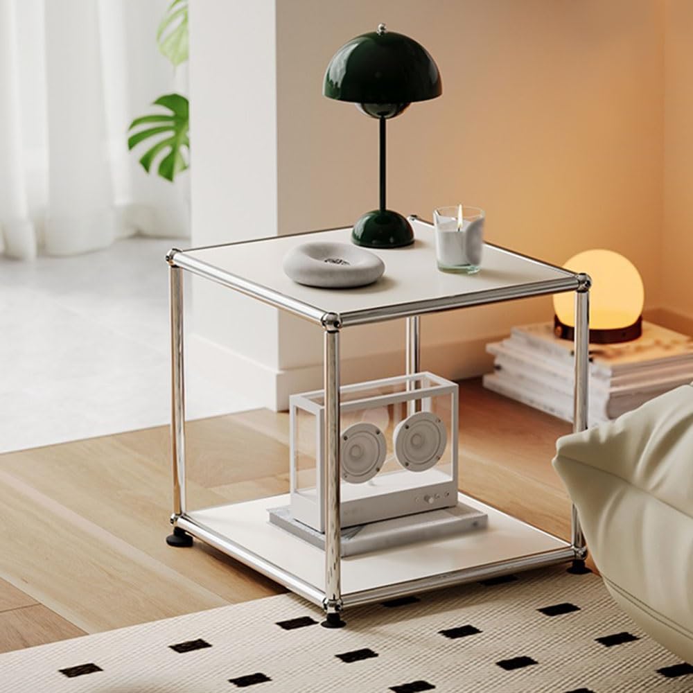 Table Modular Sofa Side Table Arbitrarily Spliced Storage Modern Minimalist Living Room Cabinet Coffee Table(White,Small)