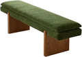 Modern Green Bedroom Bedside Bench Dressing Room Wooden and Fabric Long Entryway(XS)