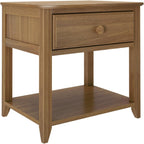 Max & Lily® Kids Wooden Nightstand with Drawer & Open Shelf, Solid New Zealand Pine, Low-VOC, Easy Assembly, Pecan