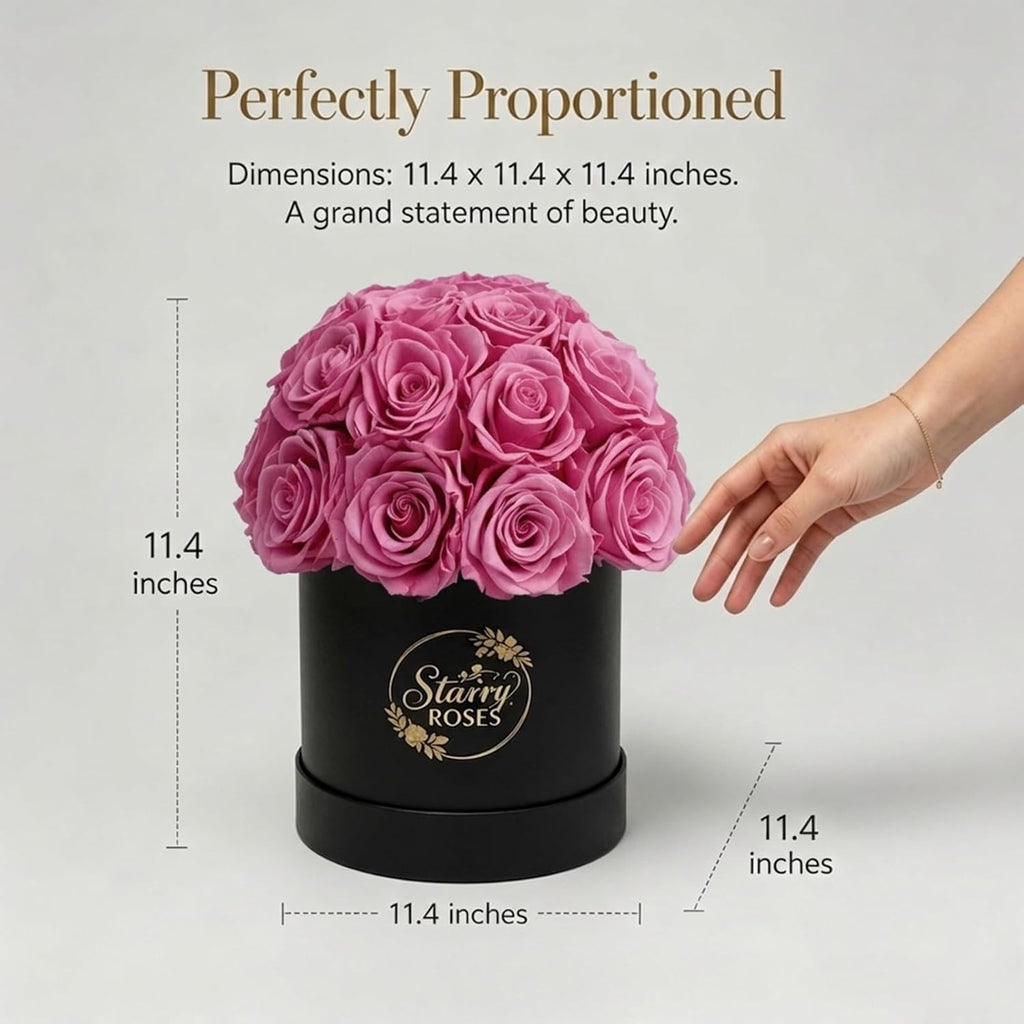 24 Preserved Roses in Luxury Box, Romantic Forever Flowers Gift for Her, Birthday Gifts for Women, Anniversary, Mothers Day & Graduation Gifts for Mom, Wife, Girlfriend (Pink)