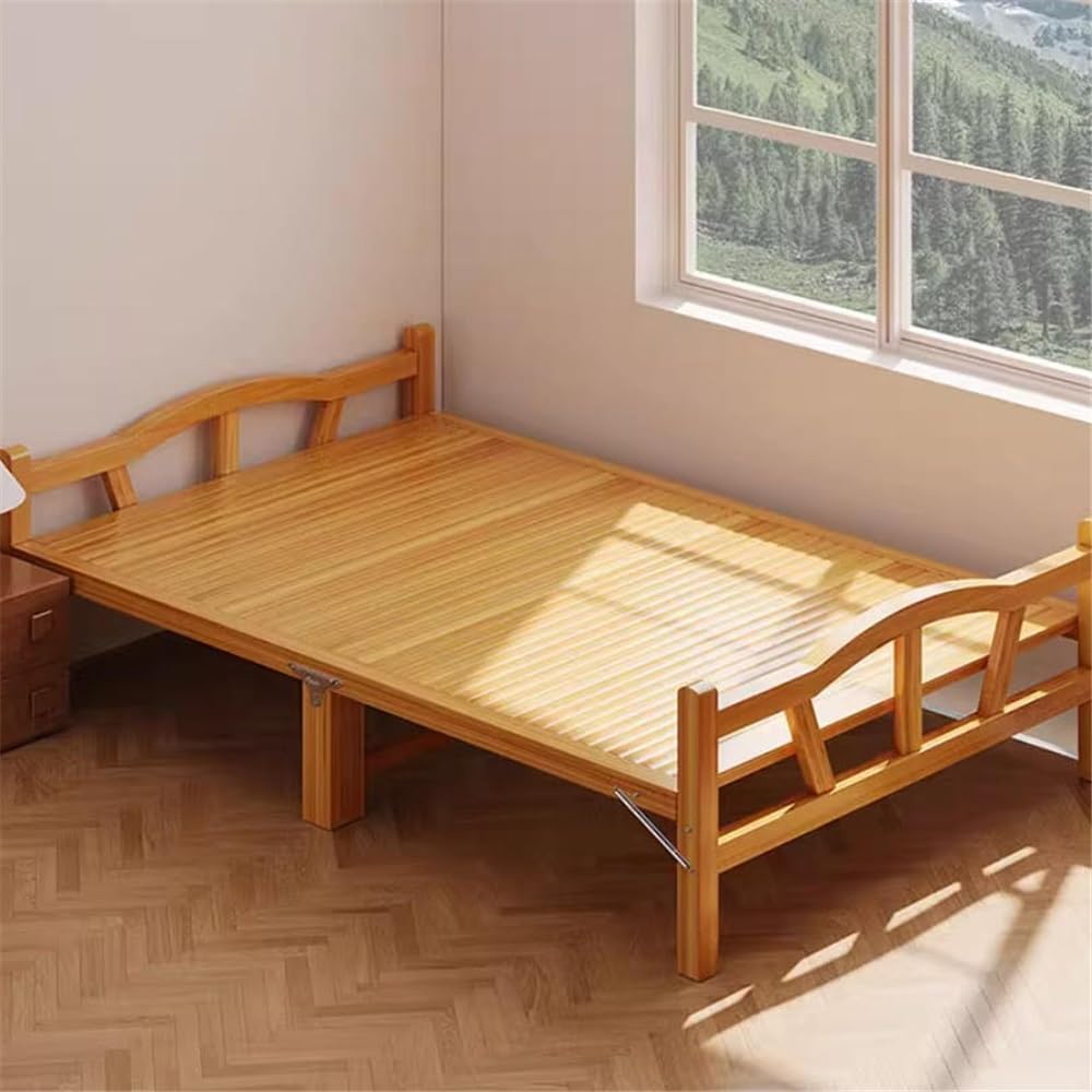 Camping Bed Portable Folding Bed - Single Firm Mattress for Nap, Home Rental Folding Bed