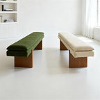 Modern White Bedroom Bench Walk-in Closet Wooden and Fabric Entryway(Large)
