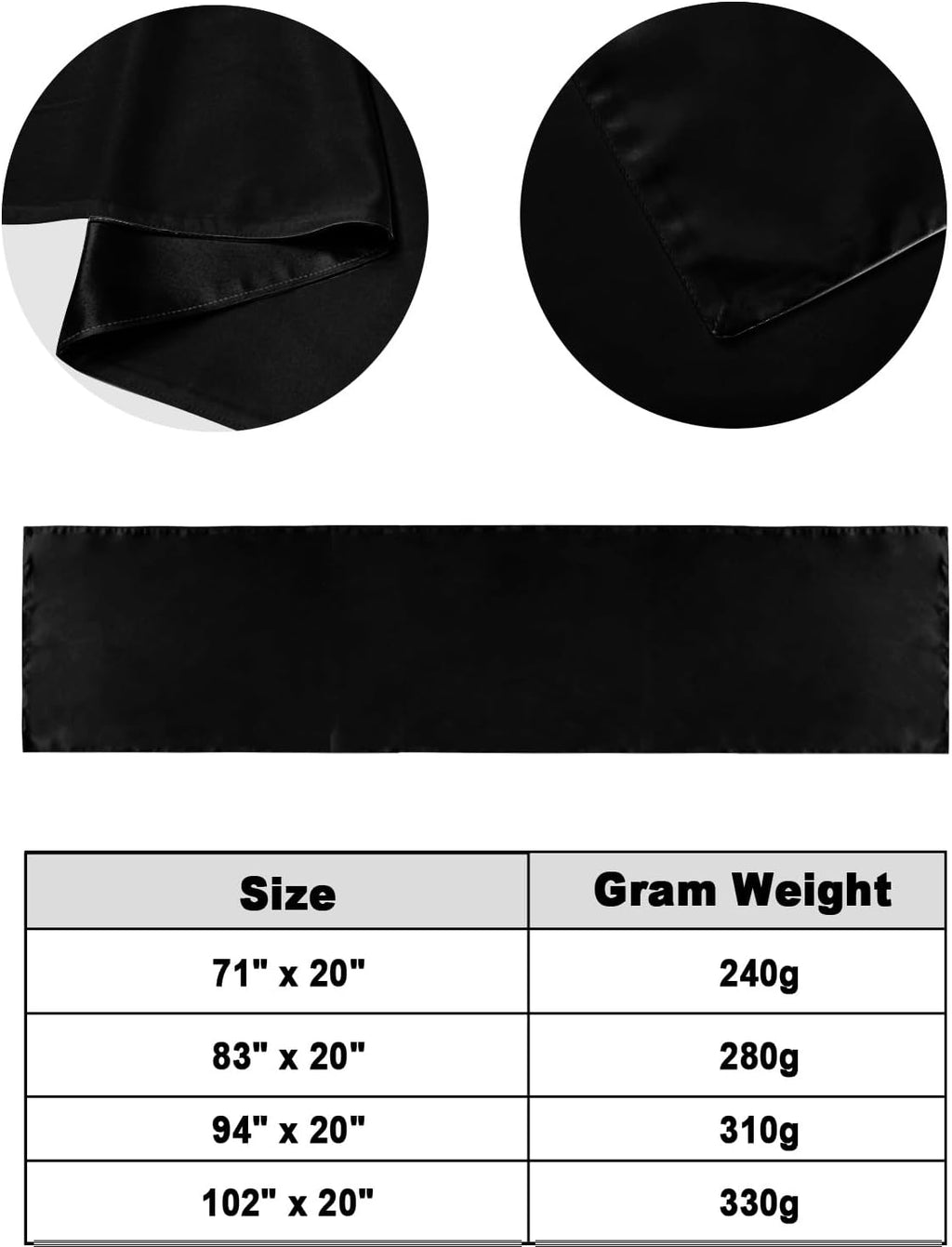 DecorLovee Black Bed Runners for King Size Bed, Modern Decorative Bed Throws for Foot of Bed, Farmhouse Pure Black Bed Runner Sofa Throw Bedding Scarf Protector Slipcover for Bedroom/Hotel