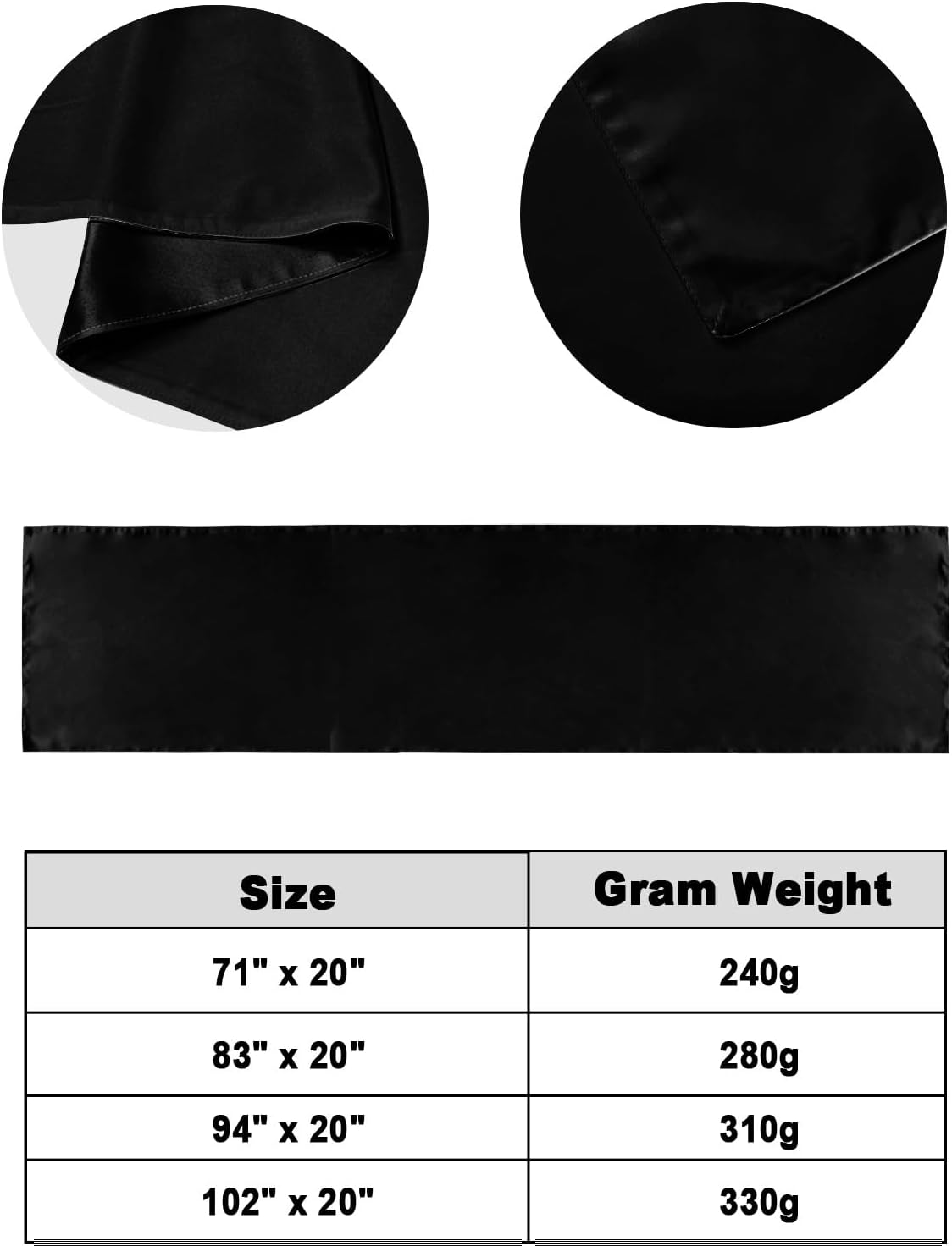 DecorLovee Black Bed Runners for King Size Bed, Modern Decorative Bed Throws for Foot of Bed, Farmhouse Pure Black Bed Runner Sofa Throw Bedding Scarf Protector Slipcover for Bedroom/Hotel