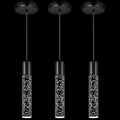 Pendant Lights Kitchen Island, 6500K Modern Kitchen Island Lights Brushed Black, 3 Pack Ceiling Lighting Fixtures with Crystal Bubble, Integrated LED Hanging Light for Dining Room Restaurant