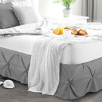 Nestl Dark Grey Bed Skirt Queen Size, Pinch Pleat Queen Bed Skirt, 14" Inch Drop Queen Bedskirt, Hotel Quality Gray Bed Skirts Premium Microfiber Bedskirt for Queen Bed, Dark Grey Bed Skirts